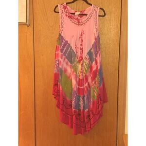 Women's CYN Pink Tie-Dye Tank Top One Size Fits Most